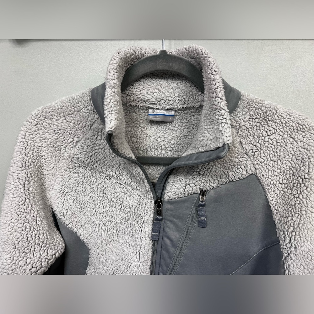 Columbia Women's Double Plush Sporty Full-Zip Fleece Jacket Size Small Cozy Gray - Picture 3 of 5
